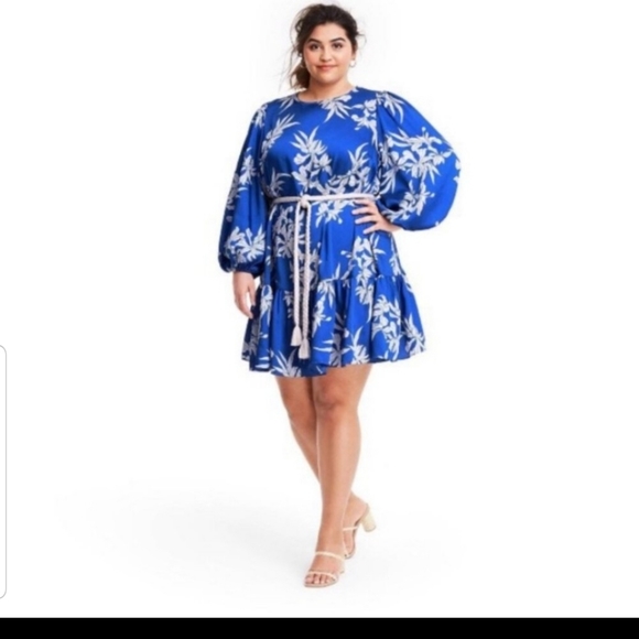 Alexis x Target Floral Long-Sleeve Rope Belt Tiered Dress - Picture 1 of 7
